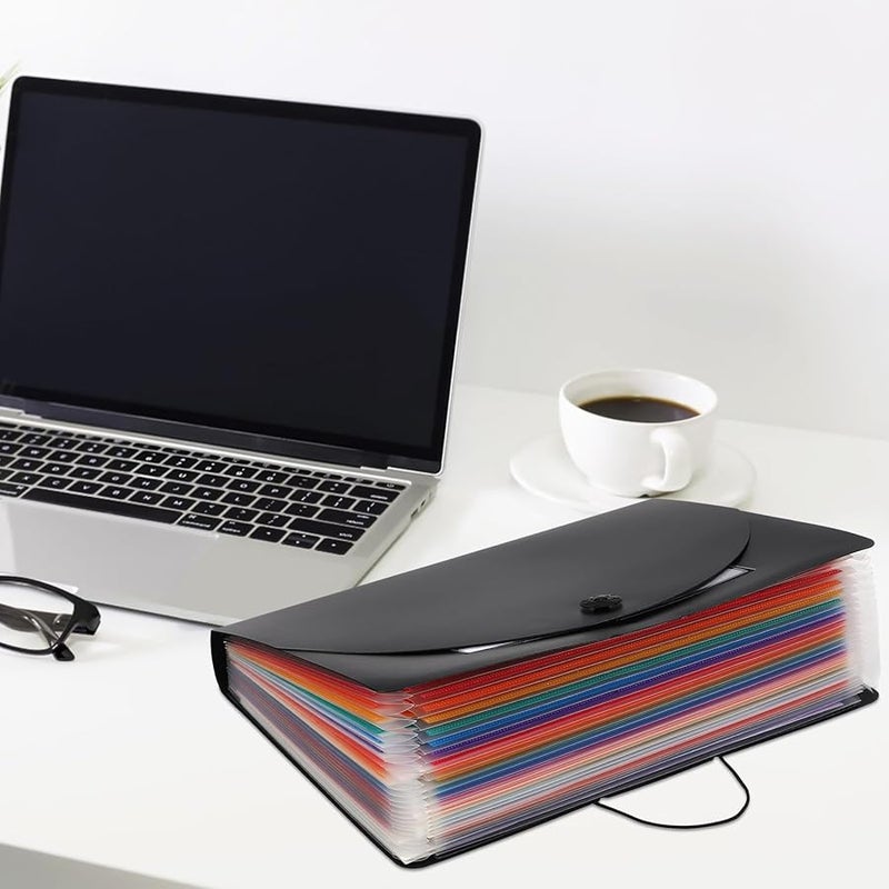 Plastic Accordion File Folder Organizer with Dividers Expanding Document Manager for Office Desk Storage - Image 4